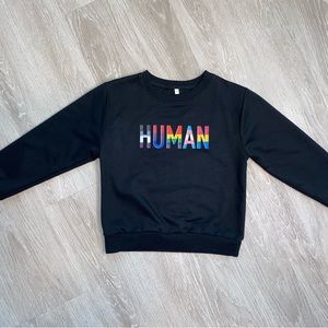 Boys long sleeve shirt sz 5t, quote-  HUMAN